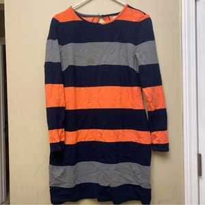 Banana Republic Striped Orange, Blue and Grey Dress Size12w/ Spandex for Stretch